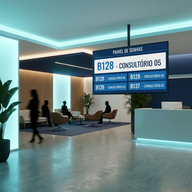 Painel de Senhas DoctorSet em Sala de Espera